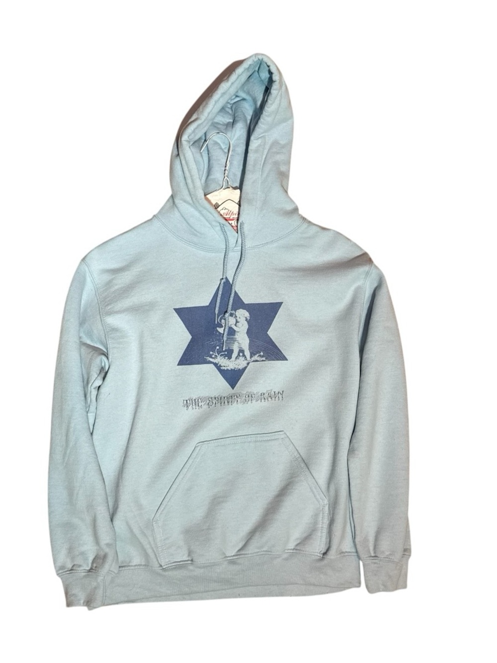 Light Blue Spirit of Rain Graphic Pullover Hoodie Astrology Presents Size S